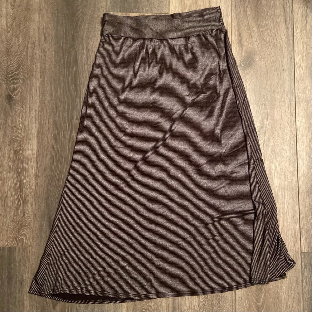 Long Black & Silver Striped Skirt